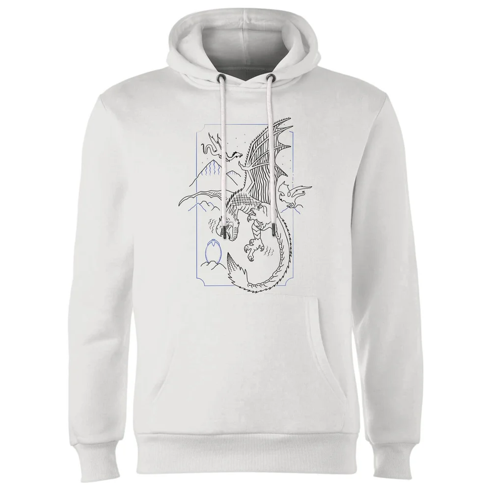 Harry Potter Dragon Line Art Hoodie - Weiß - S - Weiß Bild 1