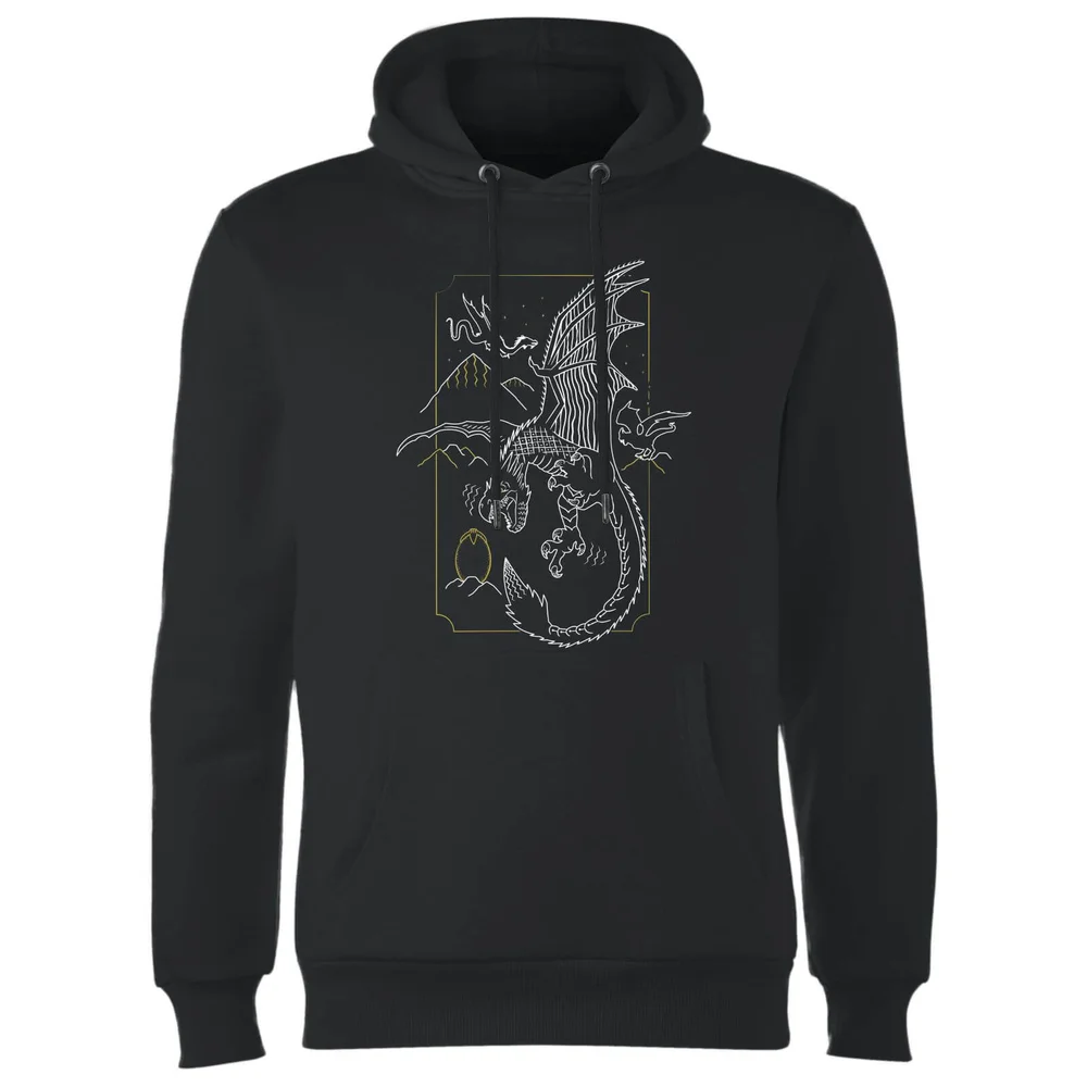 Harry Potter Dragon Line Art Hoodie - Schwarz - S - Schwarz Bild 1