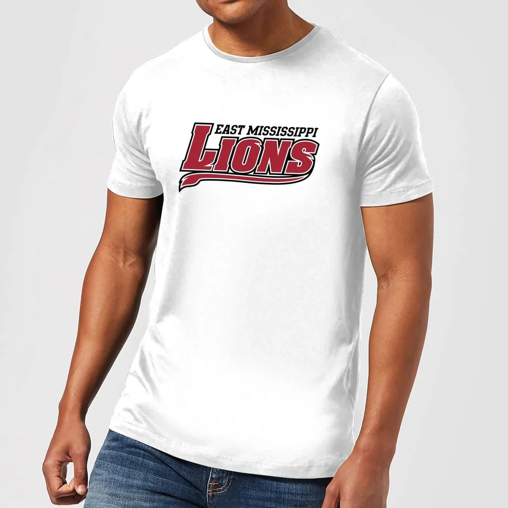 East Mississippi Community College Lions Script Logo Men's T-Shirt - White - S Bild 1