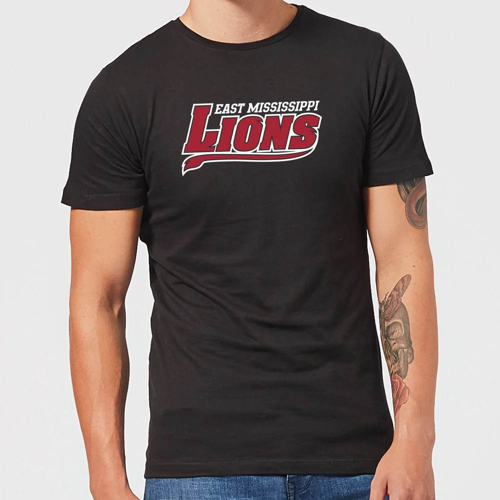 East Mississippi Community College Lions Script Logo Men's T-Shirt - Black - S Bild 1