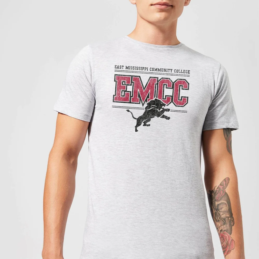 East Mississippi Community College Lions Distressed Men's T-Shirt - Grey - S Bild 1