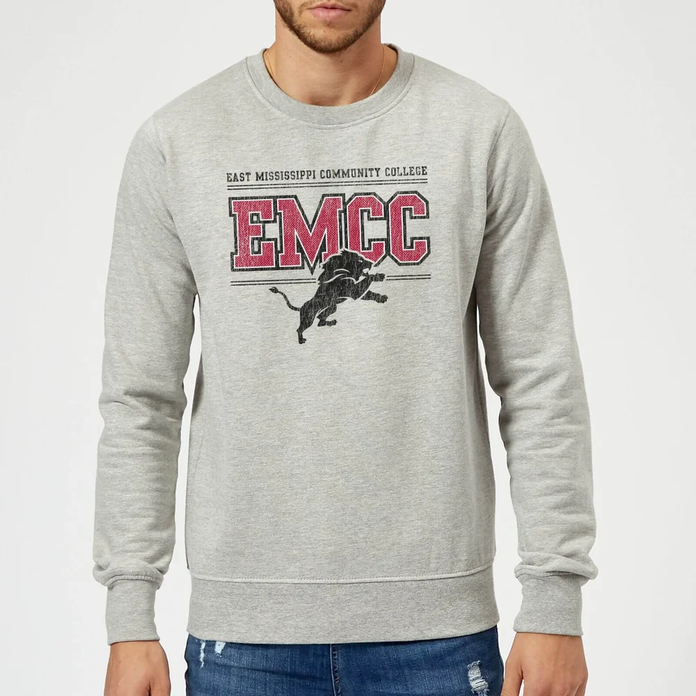 East Mississippi Community College Lions Distressed Sweatshirt - Grey - S - Grau Bild 1