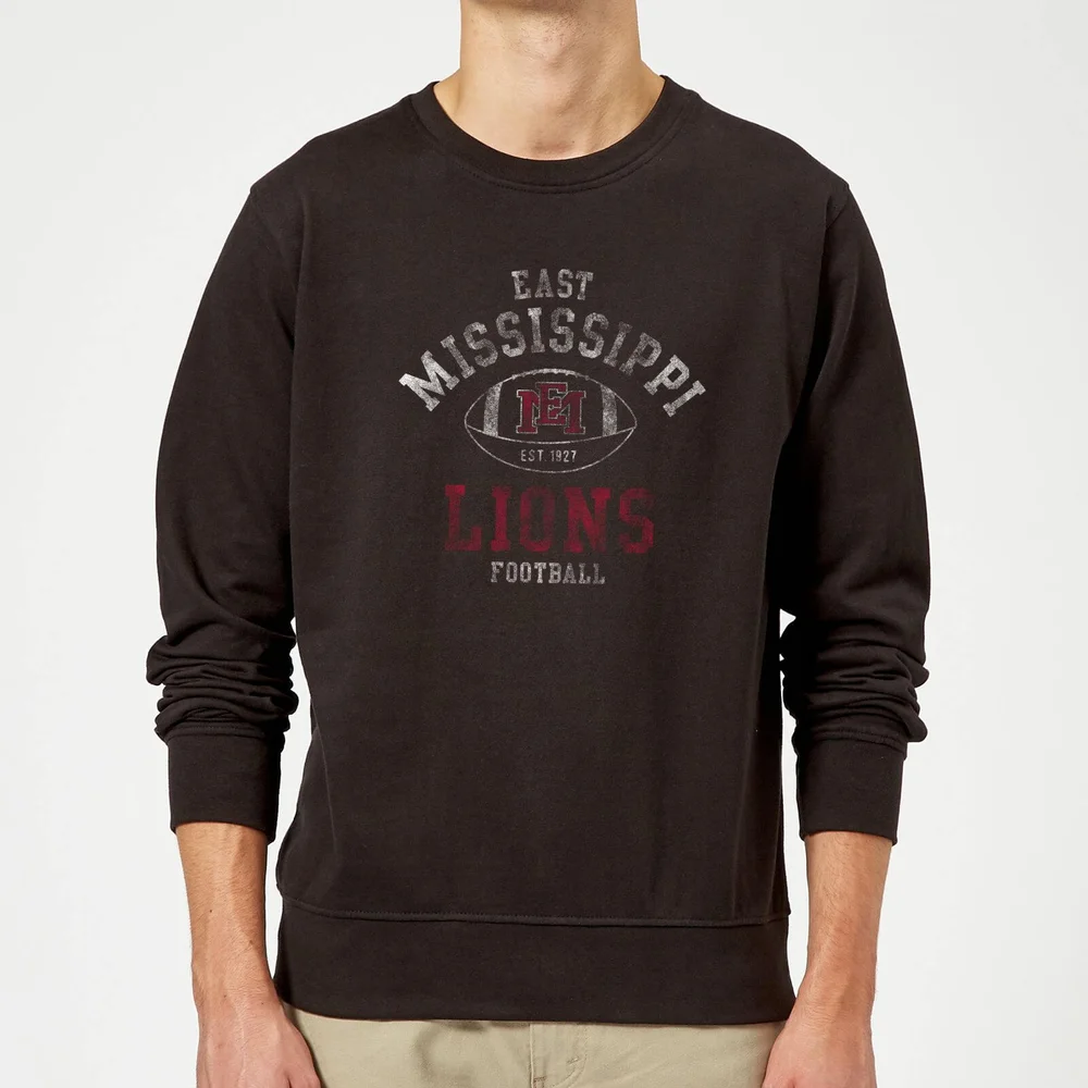 East Mississippi Community College Lions Football Distressed Sweatshirt - Black - S Bild 1