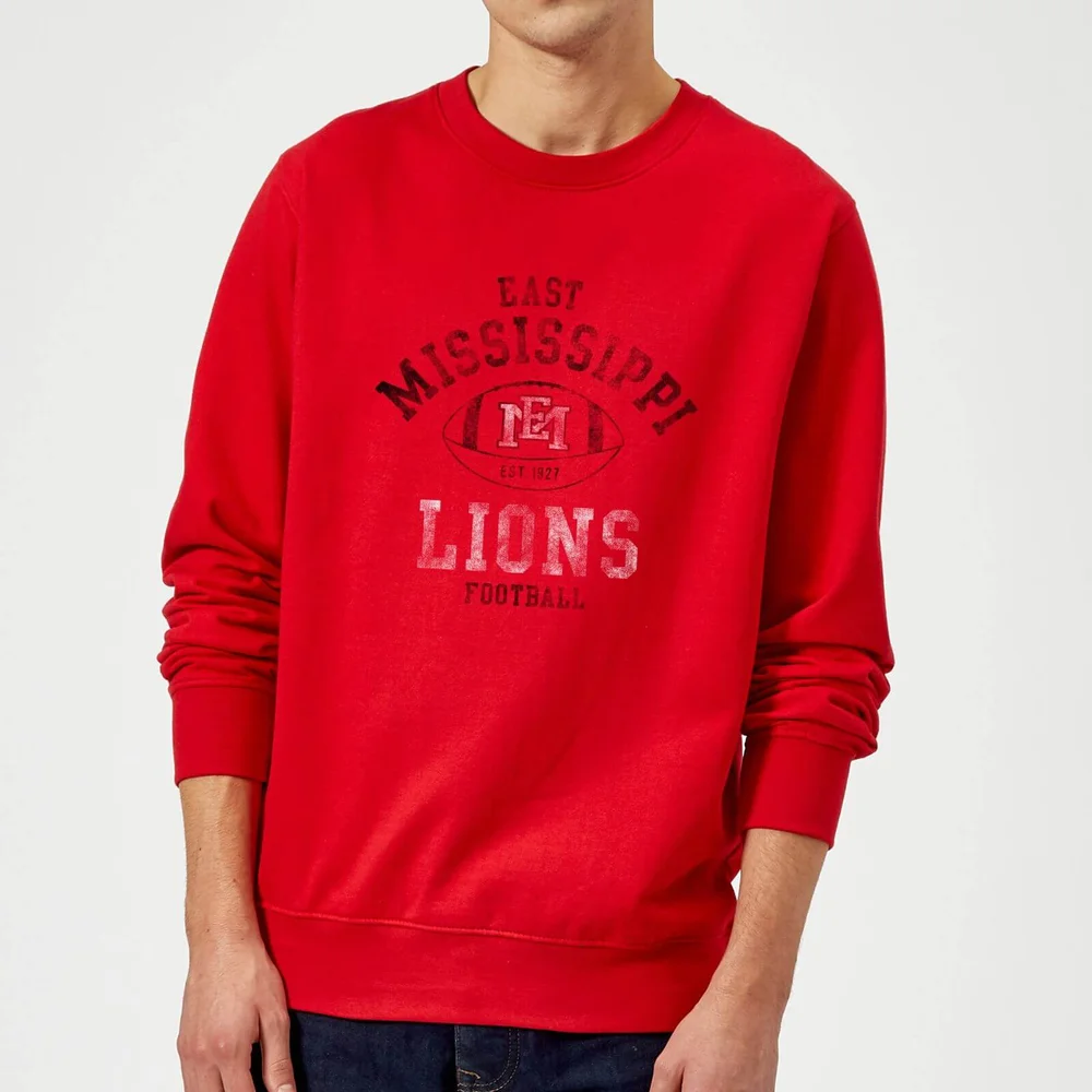 East Mississippi Community College Lions Football Distressed Sweatshirt - Red - S Bild 1
