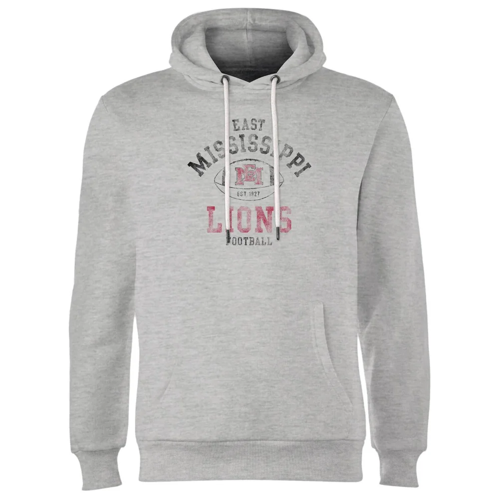 East Mississippi Community College Lions Distressed Football Hoodie - Grey - S Bild 1