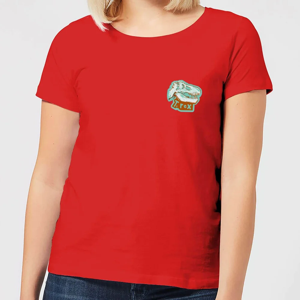 Natural History Museum T-Rex Badge Women's T-Shirt - Red - S - Rot Bild 1