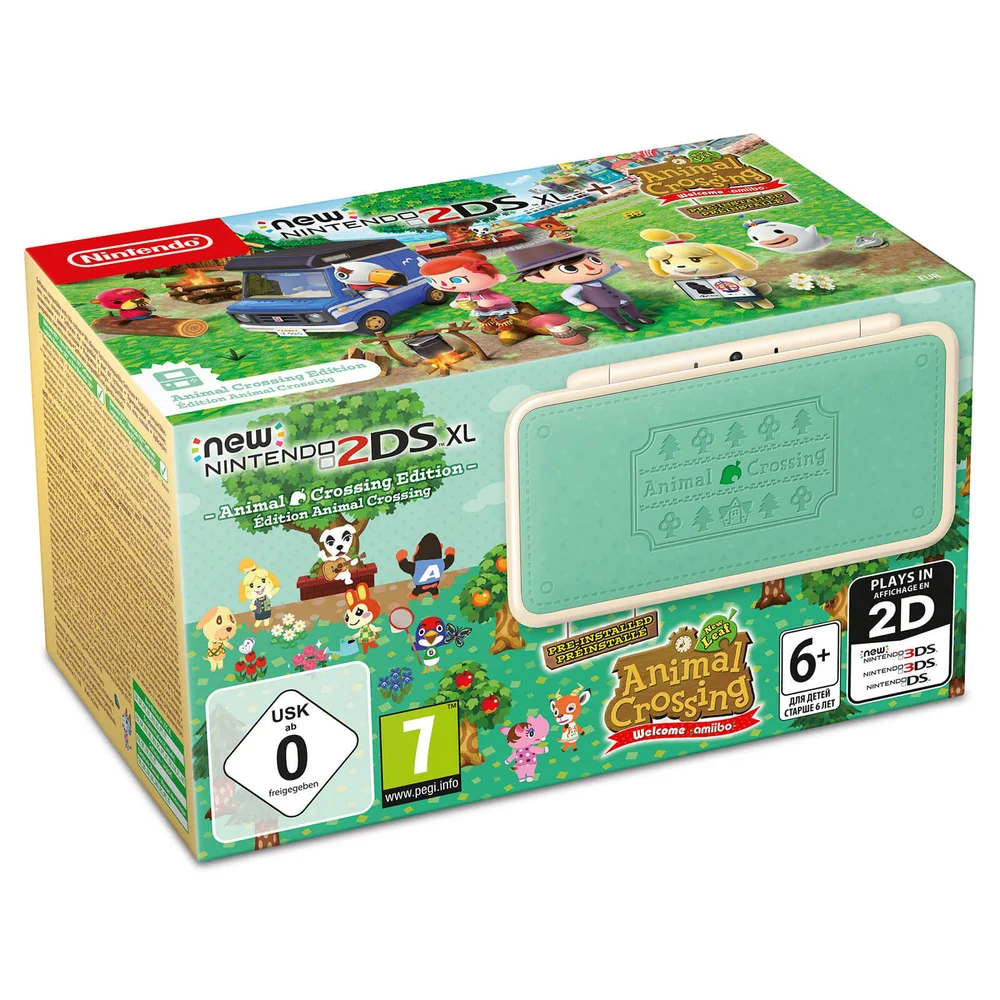 New Nintendo 2DS XL White and Lavender + Animal Crossing New Leaf: Welcome amiibo Bild 1
