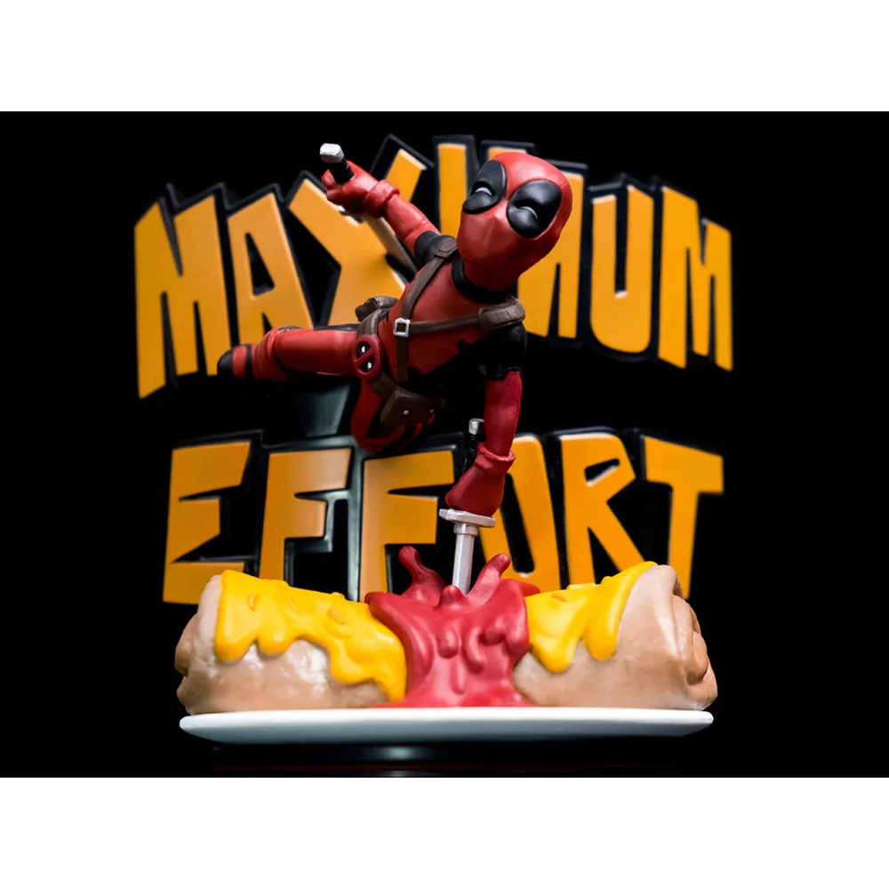 Quantum Mechanix Marvel Deadpool Maximale Anstrengung Q-Fig Diorama Bild 1