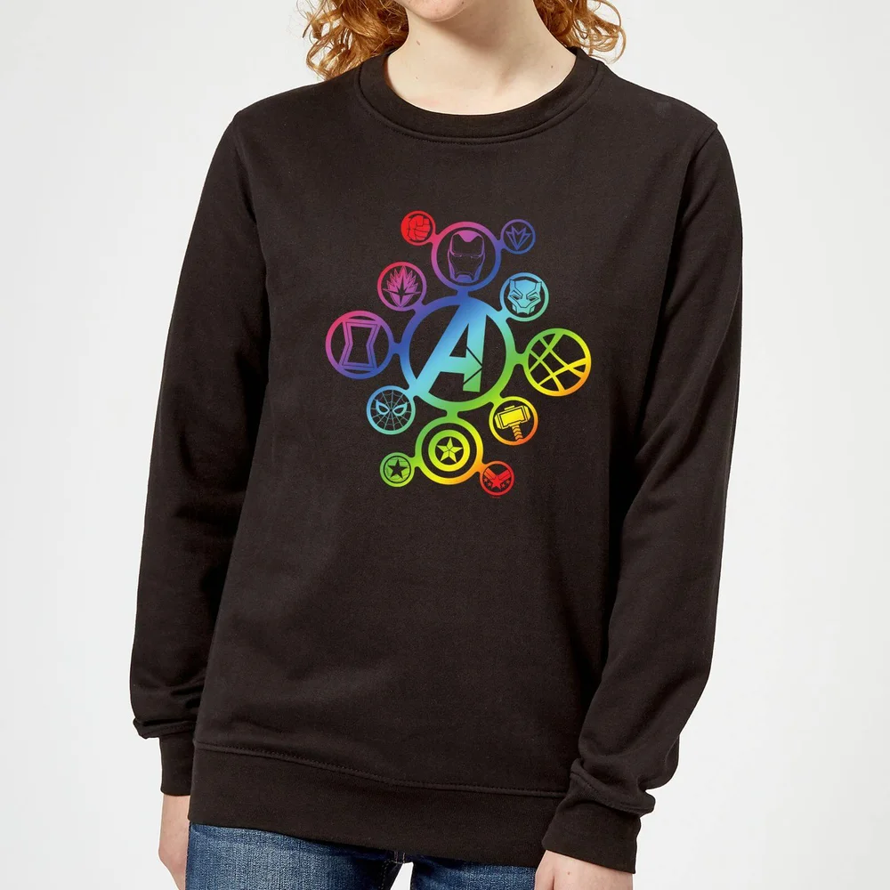 Avengers Rainbow Icon Damen Pullover - Schwarz - S Bild 1