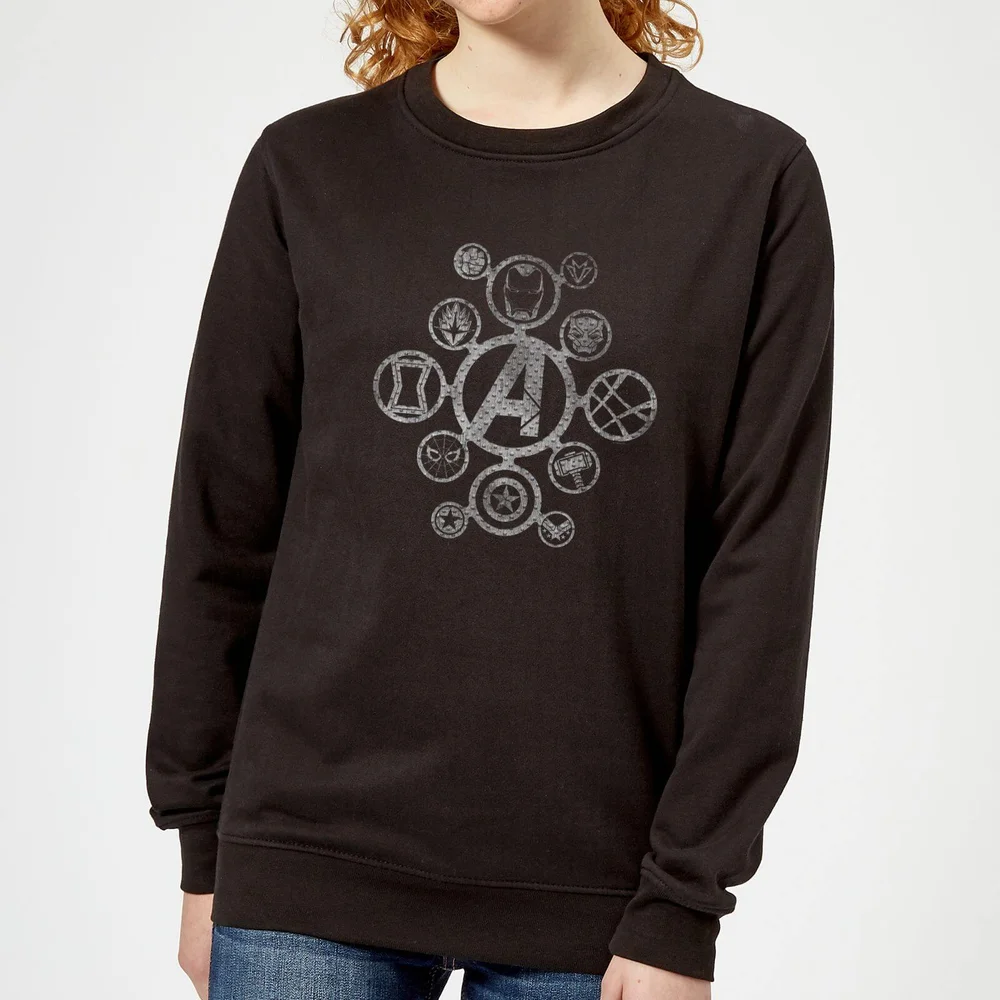 Avengers Distressed Metal Icon Damen Pullover - Schwarz - S Bild 1