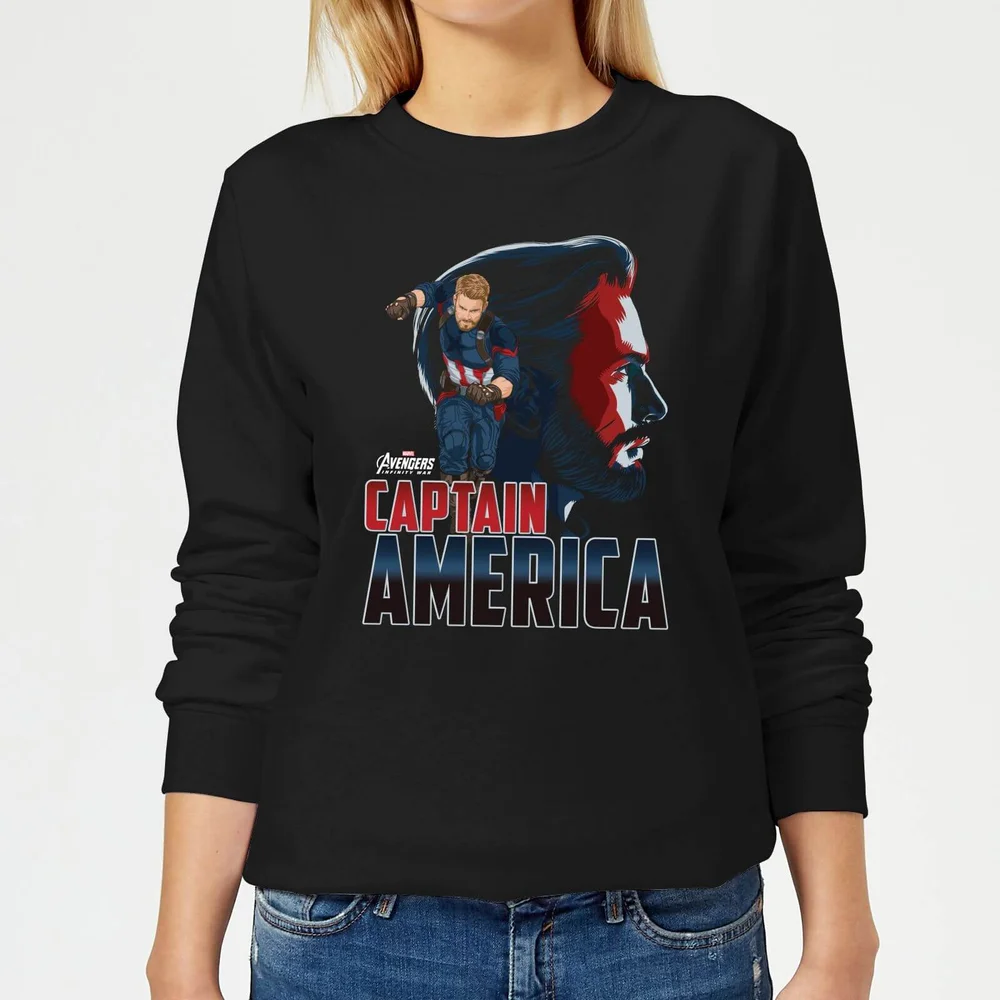 Avengers Captain America Damen Pullover - Schwarz - S Bild 1