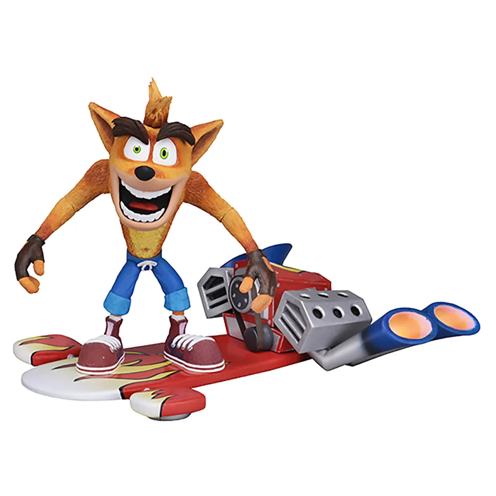 NECA Crash Bandicoot - 18 cm Actionfigur - Deluxe Hoverboard Crash Bild 1