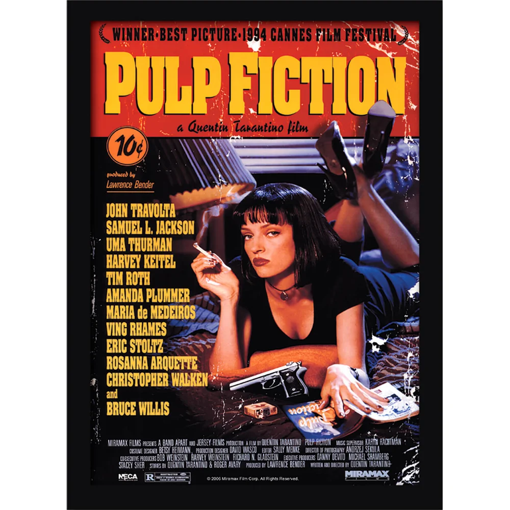Pulp Fiction (Uma On Bed) Framed 30 x 40cm Print Bild 1