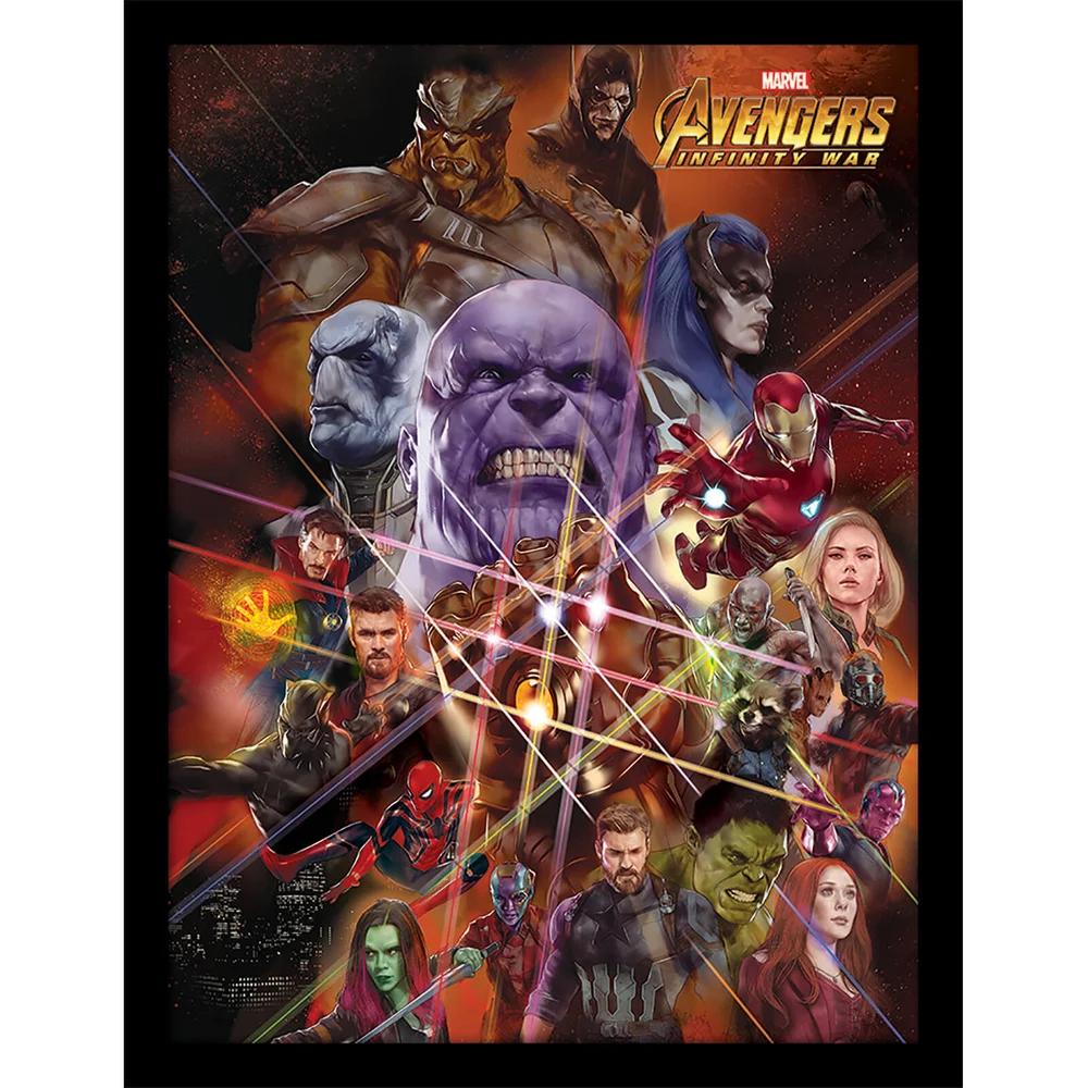 Avengers: Infinity War (Gauntlet Character Collage) Framed 30 x 40cm Print Bild 1