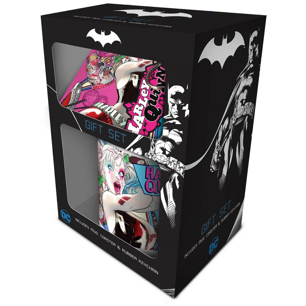 DC Comics (Harley Quinn) Mug, Coaster and Keychain Set Bild 1