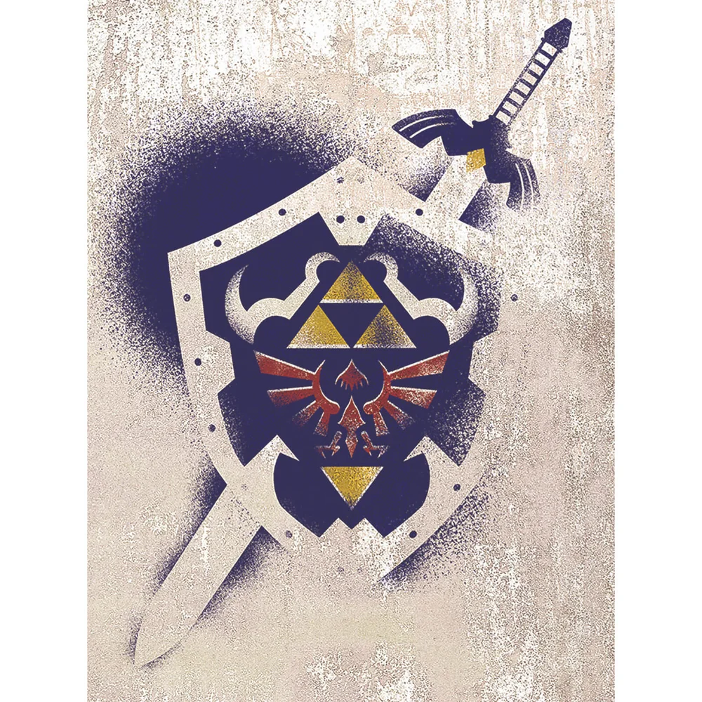 The Legend Of Zelda (Hylian Shield Stencil) Canvas Print Bild 1