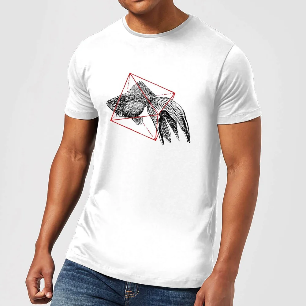 Florent Bodart Fish In Geometry Men's T-Shirt - White - 5XL Bild 1