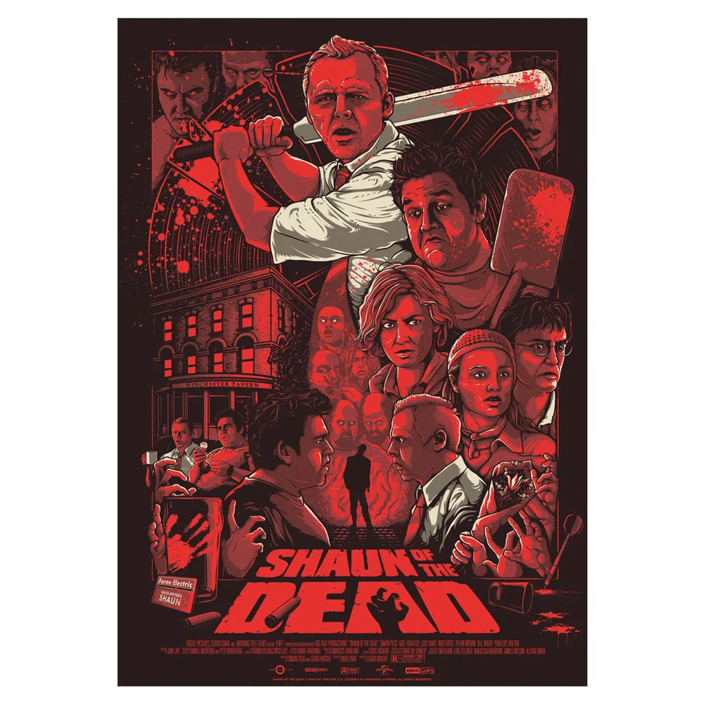 Shaun of the Dead "Who Died and Made You King of the Zombies" 61 x 91 cm Screenprint - Zavvi Exklusiv (175 Exemplare weltweit) Bild 1