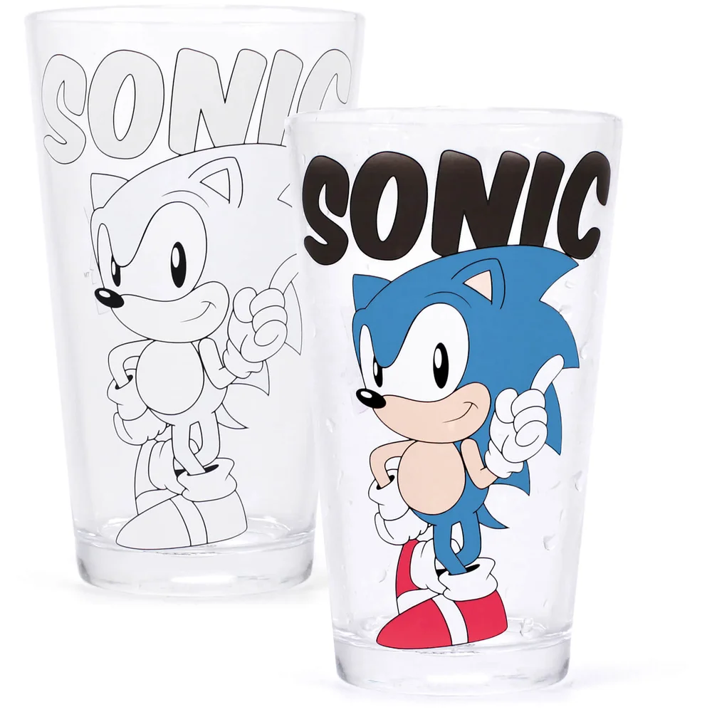 Sonic The Headgehog Glas mit Farbwechsel Bild 1