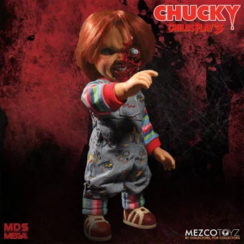 Mezco Child's Play Pizza Face Chucky Talking Puppe 113 cm