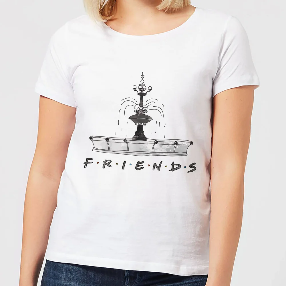 Friends Fountain Sketch Damen T-Shirt - Weiß - S Bild 1