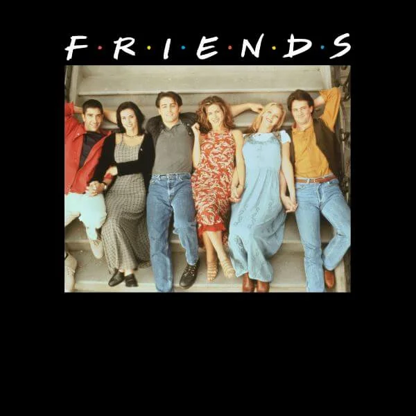 Friends Retro Character Shot Damen T-Shirt - Schwarz