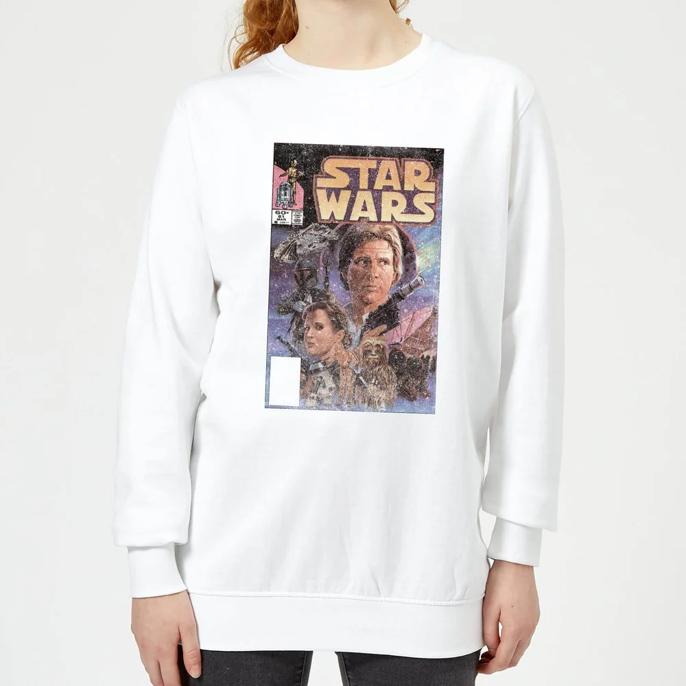 Star Wars Classic Classic Comic Book Cover Damen Pullover - Weiß - S Bild 1