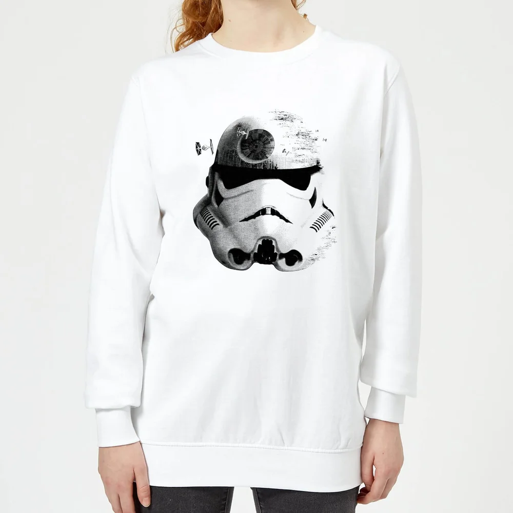 Star Wars Classic Command Stromtrooper Death Star Damen Pullover - Weiß - S Bild 1