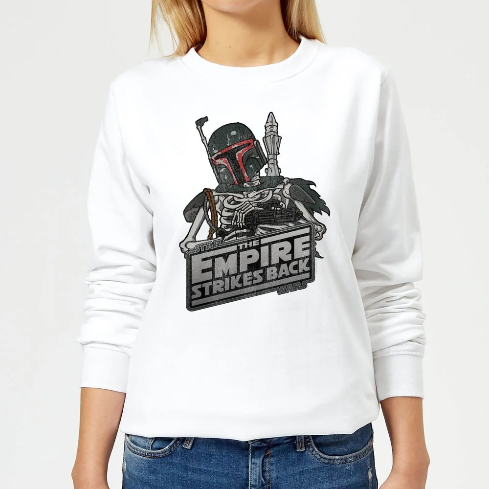 Star Wars Classic Boba Fett Skeleton Damen Pullover - Weiß - S Bild 1