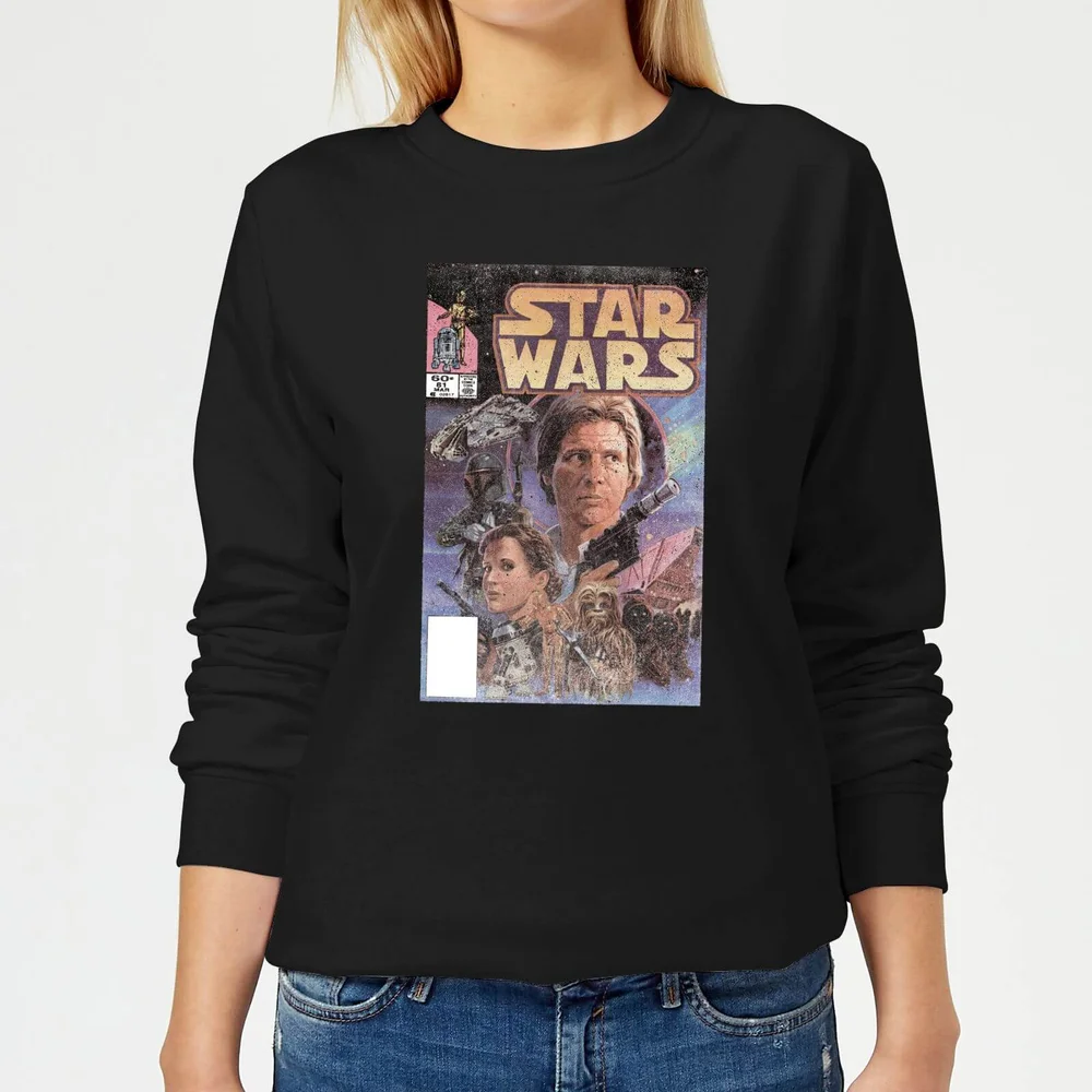 Star Wars Classic Classic Comic Book Cover Damen Pullover - Schwarz - S Bild 1