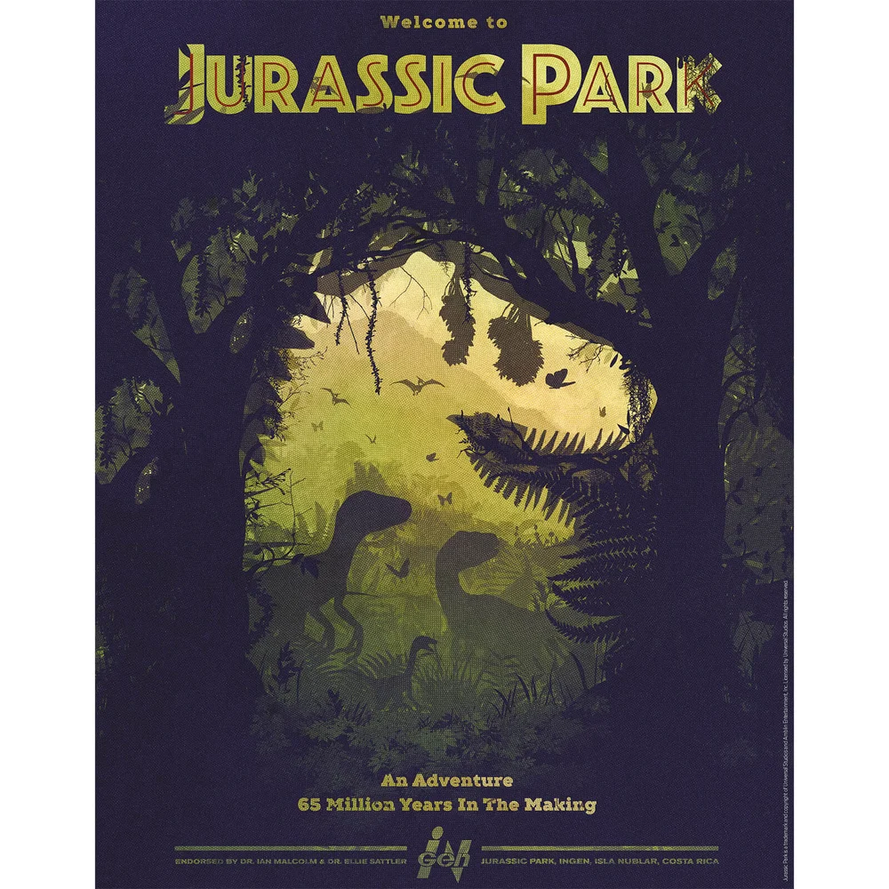 Jurassic Park "65 Million Years In The Making" Fine Art 40,5 x 51cm Giclee von Ben Harman (Handsigniert) - Zavvi Zeit Edition Bild 1