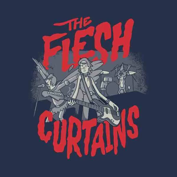 Rick and Morty The Flesh Curtains Herren T-Shirt - Navy Blau