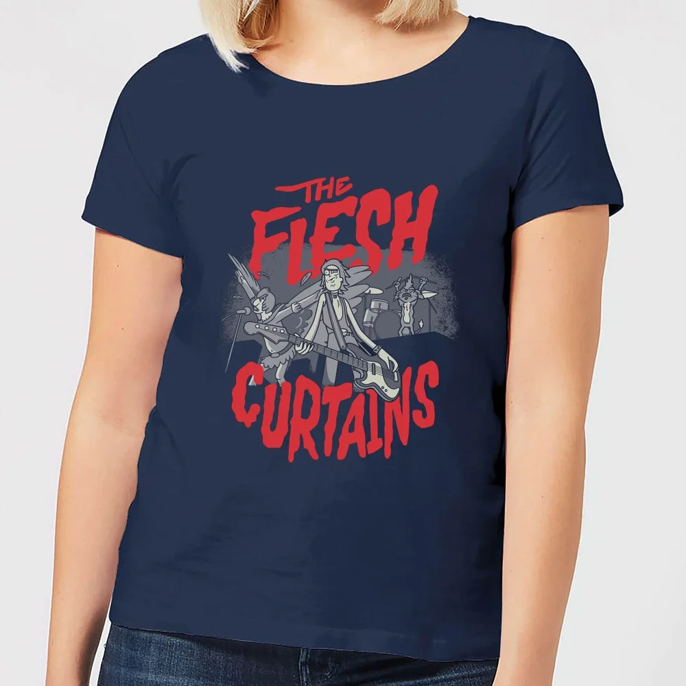 Rick and Morty The Flesh Curtains Damen T-Shirt - Navy Blau - S Bild 1