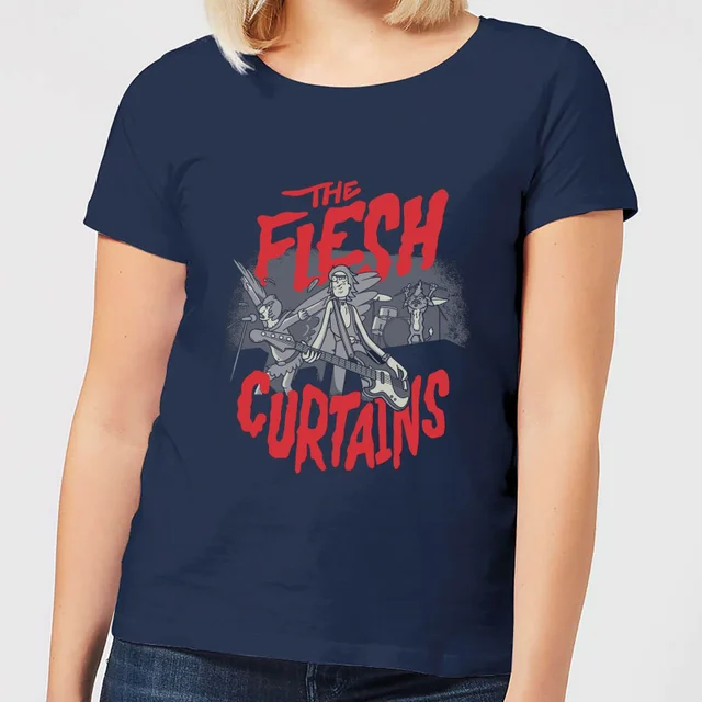 Rick and Morty The Flesh Curtains Damen T-Shirt - Navy Blau
