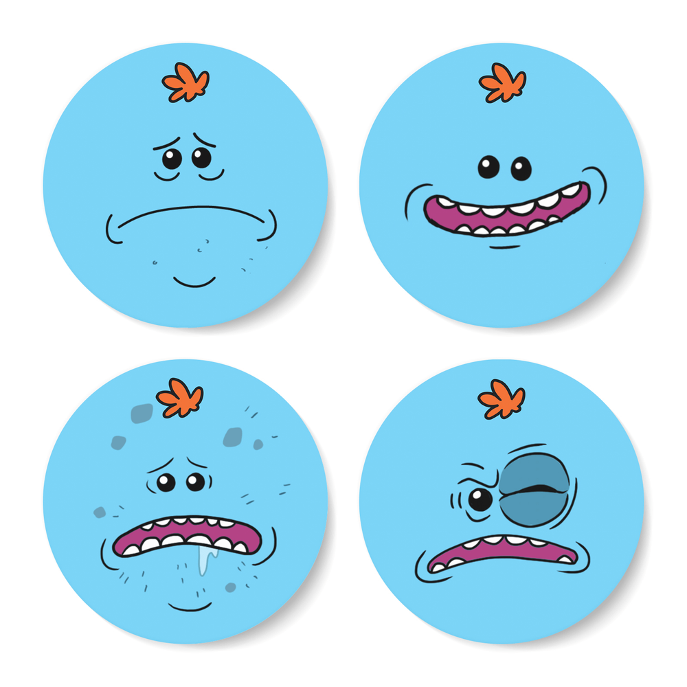Rick and Morty Mr Meeseeks Face Coaster Set Bild 1