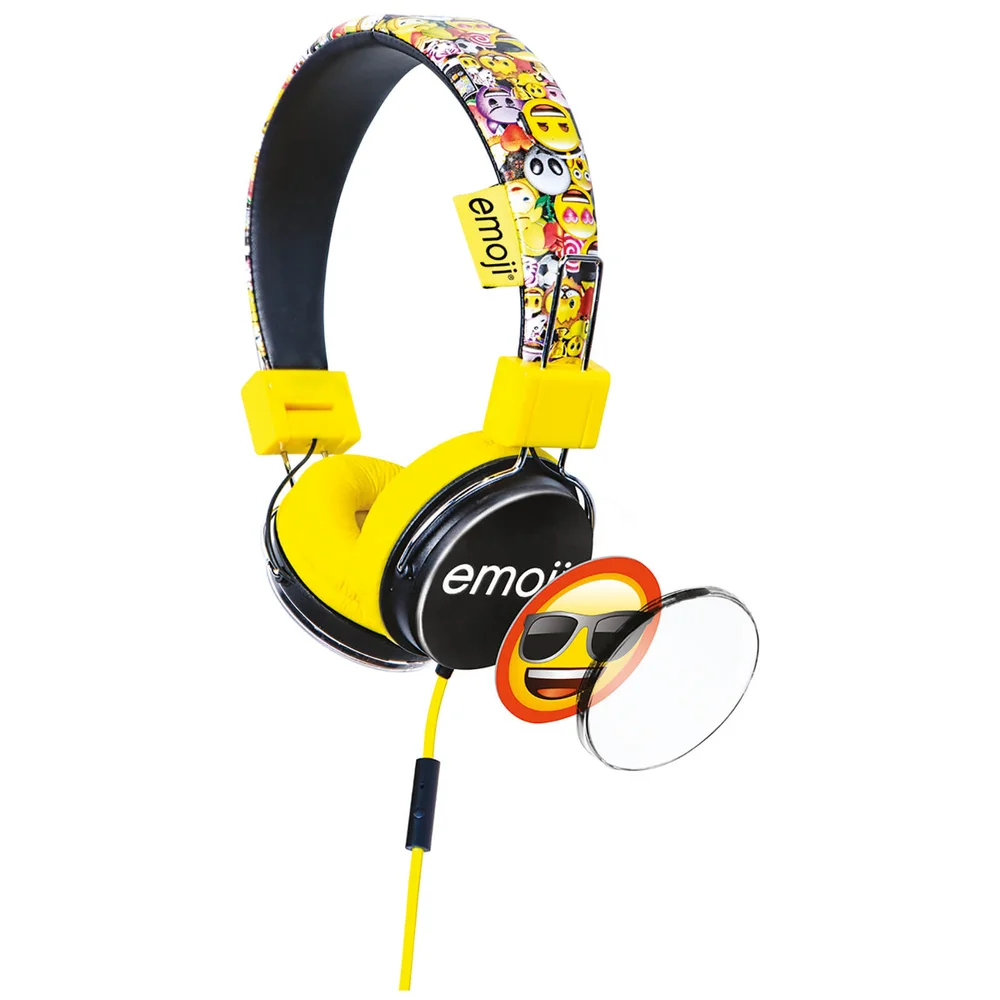 Emoji Flip N Switch Wired Headphones - Yellow Bild 1