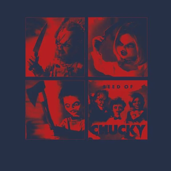 Chucky Family Photo Damen T-Shirt - Navy Blau