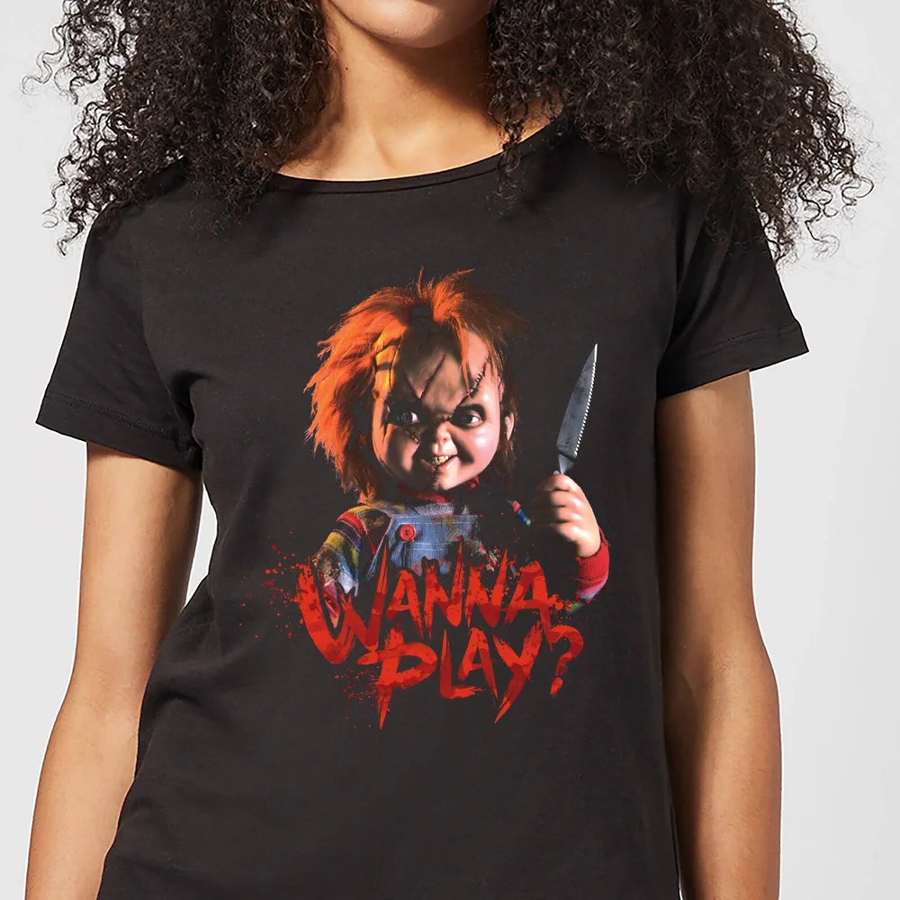 Chucky Wanna Play? Damen T-Shirt - Schwarz - S Bild 1