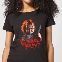 Chucky Wanna Play? Damen T-Shirt - Schwarz