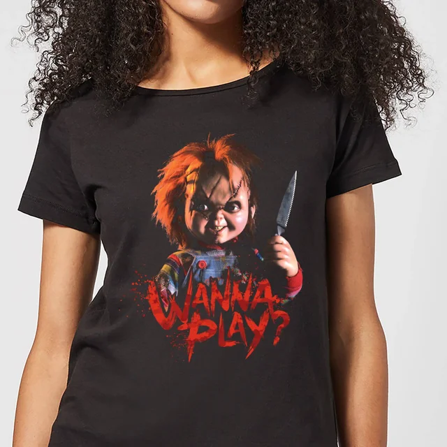 Chucky Wanna Play? Damen T-Shirt - Schwarz