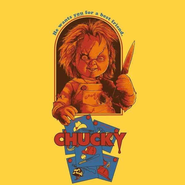 Chucky Out Of The Box Damen T-Shirt - Gelb