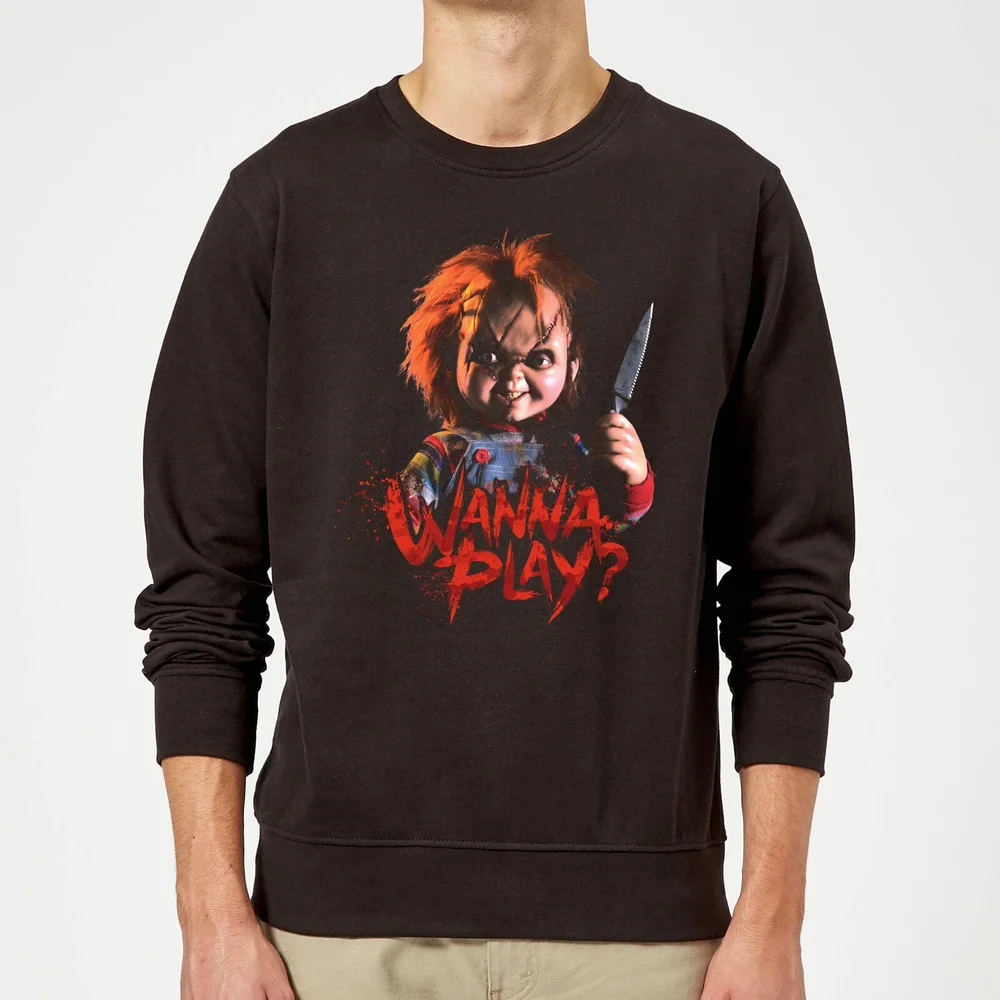 Chucky Wanna Play? Weihnachtspullover – Schwarz - S Bild 1