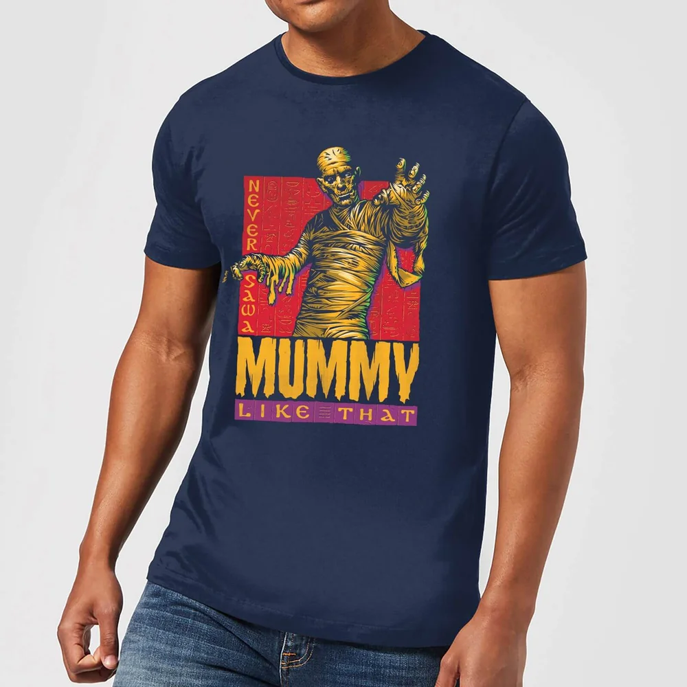 Universal Monsters Die Mumie Retro Herren T-Shirt - Navy Blau - S Bild 1