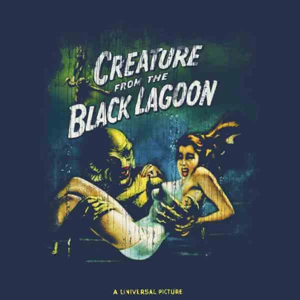 Universal Monsters Der Schrecken Vom Amazonas Vintage Poster Herren T-Shirt - Navy Blau