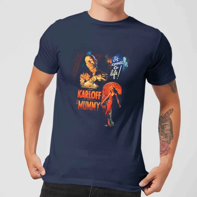 Universal Monsters Die Mumie Vintage Poster Herren T-Shirt - Navy Blau