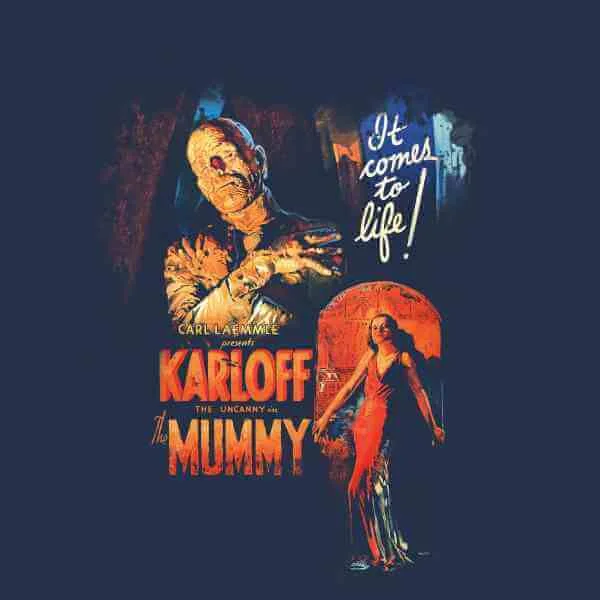 Universal Monsters Die Mumie Vintage Poster Herren T-Shirt - Navy Blau