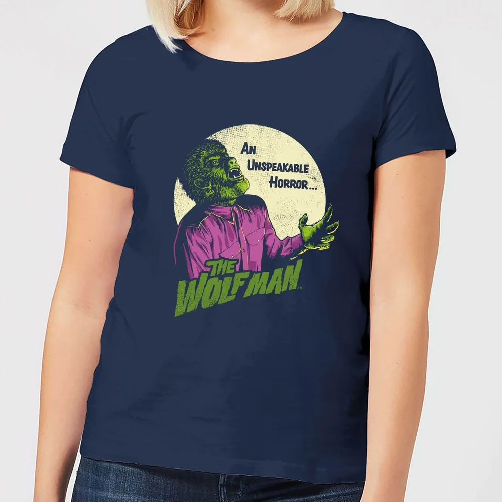Universal Monsters Der Wolfsmensch Retro Damen T-Shirt - Navy Blau - S Bild 1