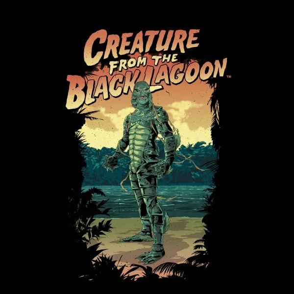 Universal Monsters Der Schrecken Vom Amazonas Illustrated Damen T-Shirt - Schwarz