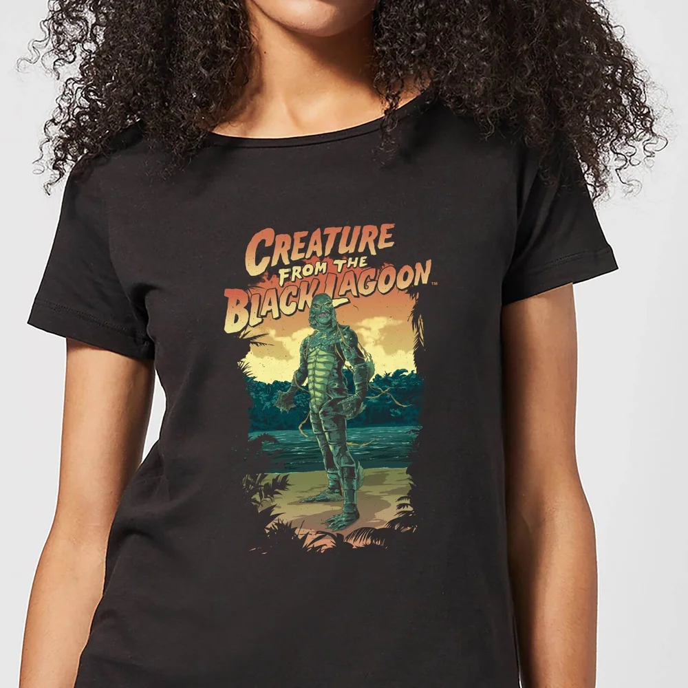 Universal Monsters Der Schrecken Vom Amazonas Illustrated Damen T-Shirt - Schwarz - S Bild 1
