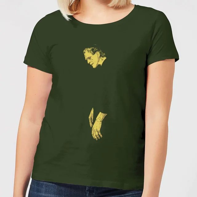 Universal Monsters Frankenstein Illustrated Damen T-Shirt - Dunkelgrün